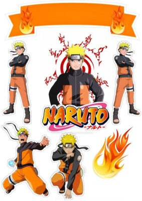 Naruto Essbar Anime Party Tortenaufleger Torte  Geburstag Zuckermasse + TEXT