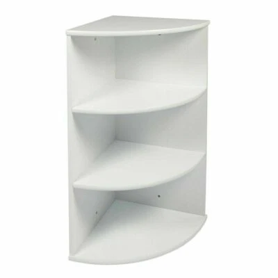 Bathroom White 3 Tier Corner Storage Shelf Wall Mounted Cupboard Display Unit UK