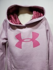 Girls Kids Under Armour Loose Pullover Hoodie NEW Long Sleeve Lilac Pink Large