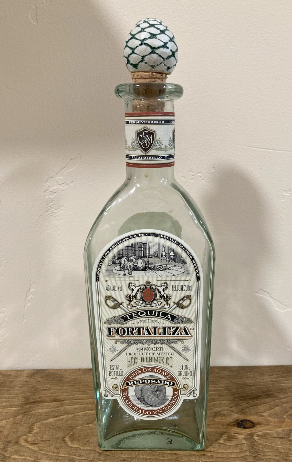 Fortaleza Los Abuelos Reposado Tequila EMPTY 750 ml Bottle w/cork eBay