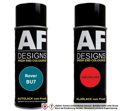 Autolack Spraydose Set  Rover BU7 Florentine Blue Basislack Klarlack Sprühdose 4