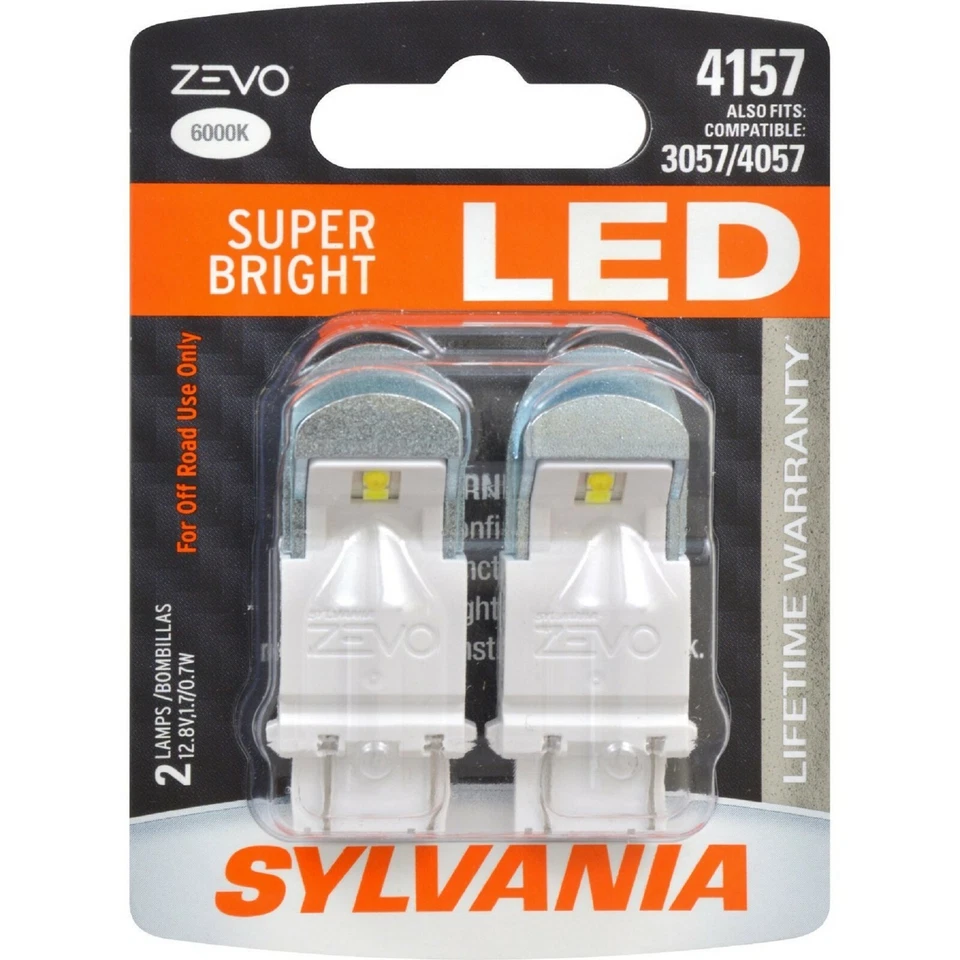 Sylvania ZEVO LED Light 4157 White 6000K Two Bulbs DRL Daytime Replace Upgrade - Изображение 2 из 4