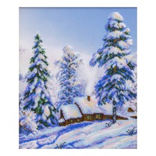 Snow Forest Bead Embroidery Scheme on Canvas DIY Stamped Printed Pattern t-1278