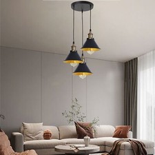 Suspension Louis XL en laiton satiné, verre translucide à motif écaille