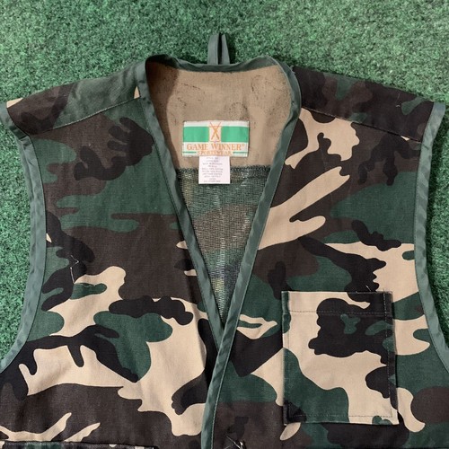 Vintage Game Winner Sportswear Camo Hunting Vest Men’s Size Large Mesh Pockets - Picture 4 of 7