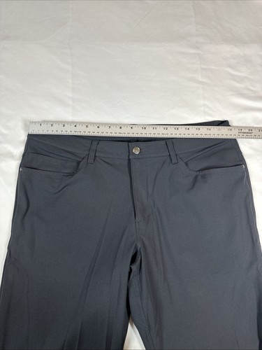 Lululemon Pants Men 36 Black Chino ABC 5 Pocket Polyester Blend - Foto 14 di 17