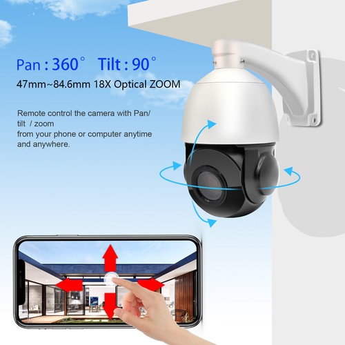 Cámara IP 4K 8MP compatible con Hik HD PTZ 18X zoom audio bidireccional IR 50M POE EE. UU. - Imagen 3 de 19