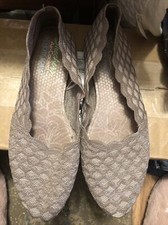 Skechers Stretch Fit Sz 8 Dk Taupe Color Air Cooled Memory Foam Flats SN 44882