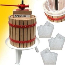 Torchio per uva Presse 12 litri Pressa mele, incl 3x rete panno 12L 55321