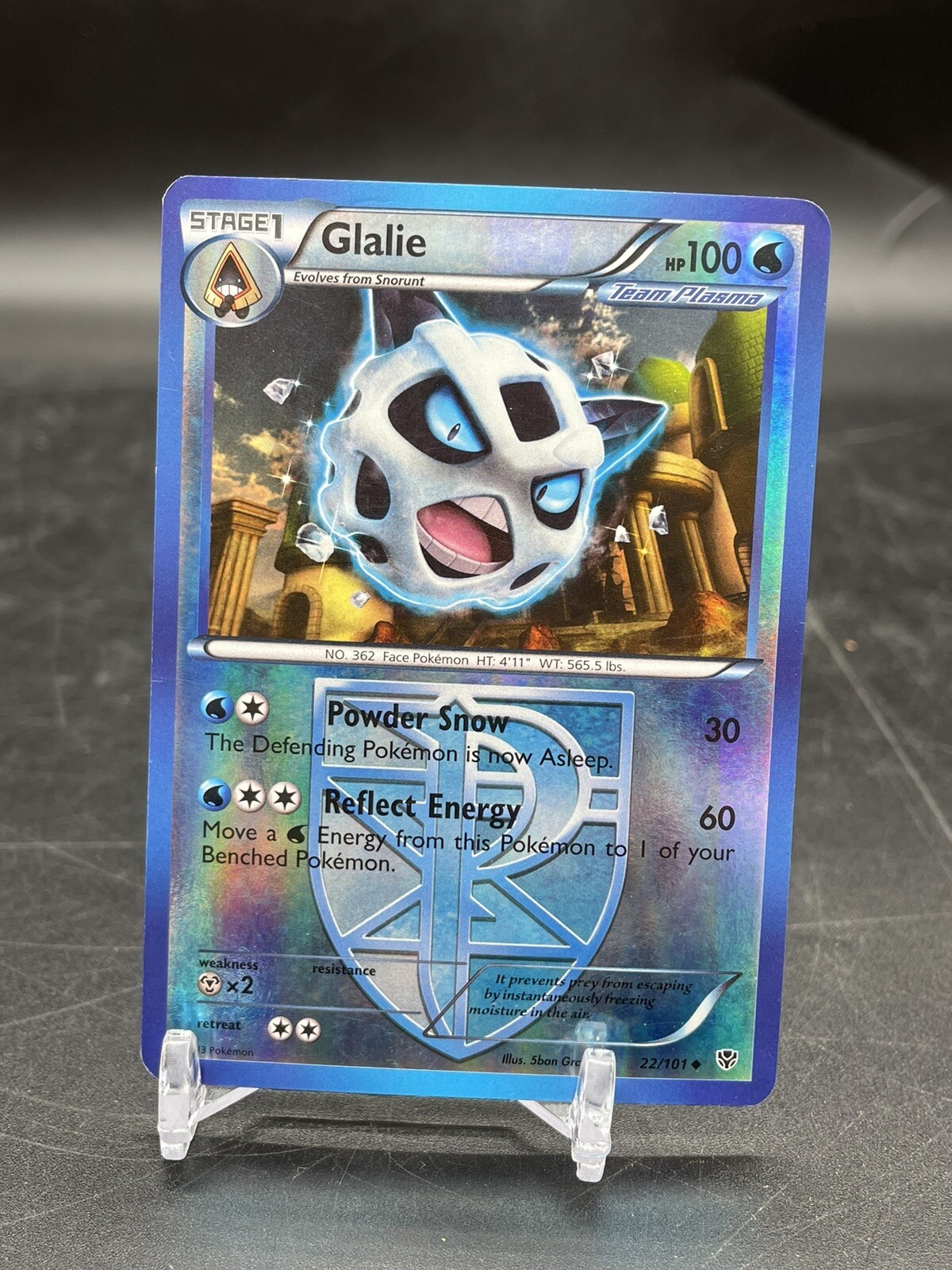 Pokemon Glalie 22/101 B&W Plasma Blast REVERSE HOLO LP
