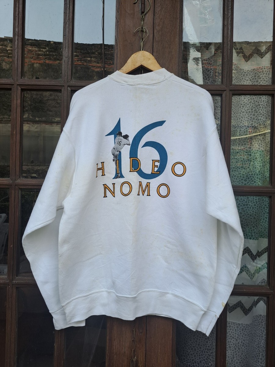 NOS 90s MLB x LA Dodgers Hideo Nomo 1995 Sweatshirt Mens Large | eBay