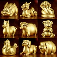 Chinese Brass Zodiac Statue Feng Shui Animals Crafts Ornaments Antique Decor