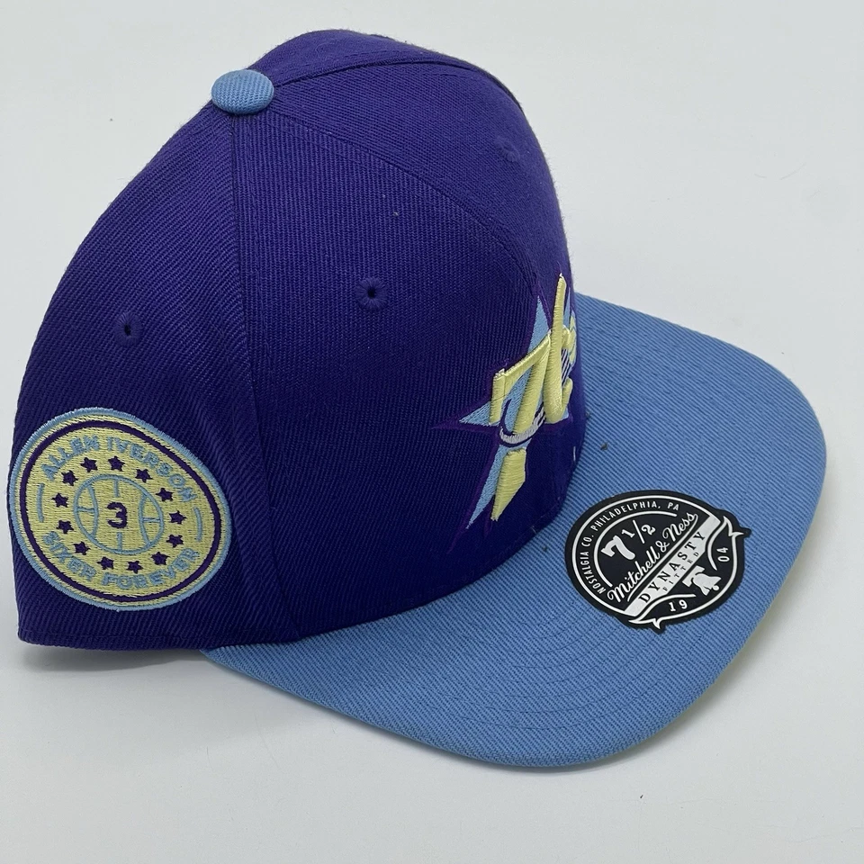 Philadelphia 76ers Mitchell & Ness NBA Sombrero Ajustado Talla 7.5 Allen Iverson ¡Limpio! Foto 2 de 4