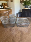 Anchor Hocking 1932 Vintage Design Refrigerator Dish Set Of 4 Unused Condition