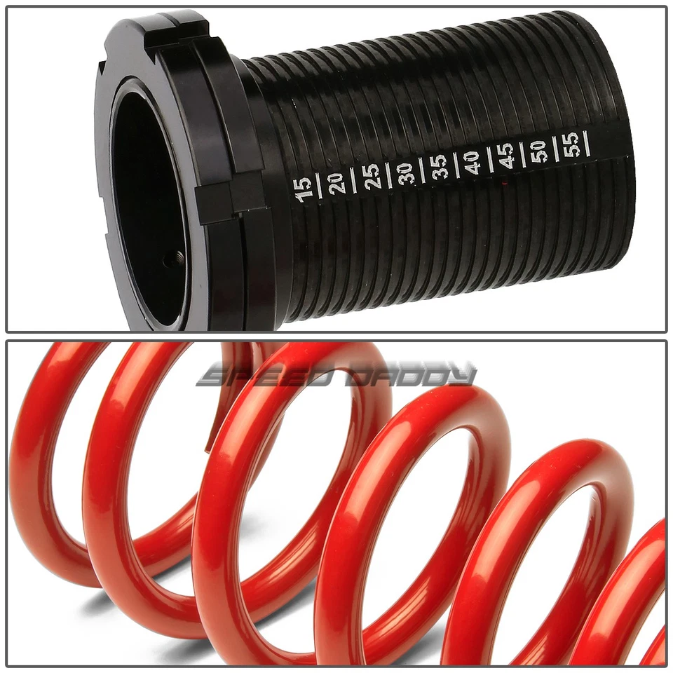 PARA 88-00 CIVIC EG EK/DC DESCENSO NEGRO PERCHA SUSPENSIÓN COILOVER RESORTE ROJO Foto 2 de 4