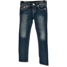 True Religion Girls Big T Stitch Skinny Jeans Denim Blue Size 10