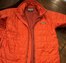 Patagonia Down Kids Puffer Jacket Red Full Zip Insulated L 12