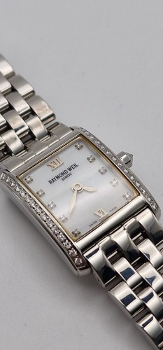 Raymond Weil Don Giovanni Tank Style Diamond Bezel/Diamond Dial Watch in Box. - Picture 6 of 15