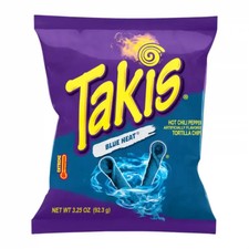 Takis Blue Heat 21 x 55g Rolled Tortilla Chips Crisps Tangy Snack Full Box Bulk