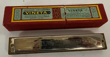 Vintage Hohner Orchester Vineta No. 4 Harmonica with Case