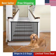 Dog Gate for Stairs Pet Gates The 29"Hx38"W Pack of 1 , Black