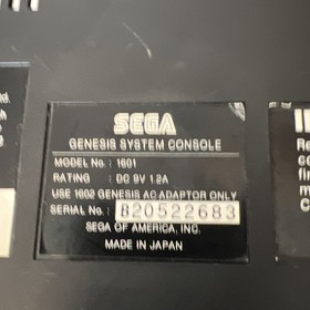 (READ in FULL) Sega Genesis Model 1601 Gen 1 Console System w/Sonic - All OEM