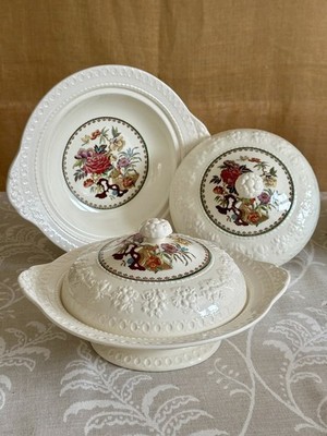 Wedgwood Wellesley Bullfinch PAAR Gemüse Servierschale Terrinen & Deckel D.93217 