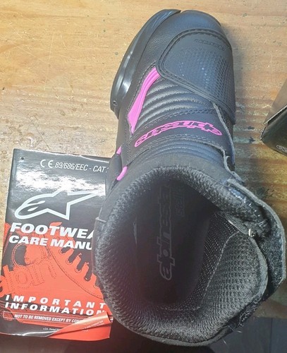 Alpinestars Stella Ladies Women SMX1 R FUSIA Short Riding Motorcycle Boots 5 - Picture 9 of 12