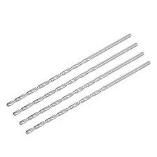 High Speed Steel Extended Twist Drill Bits 4mm Drill Dia. 160mm Length 4 Pcs