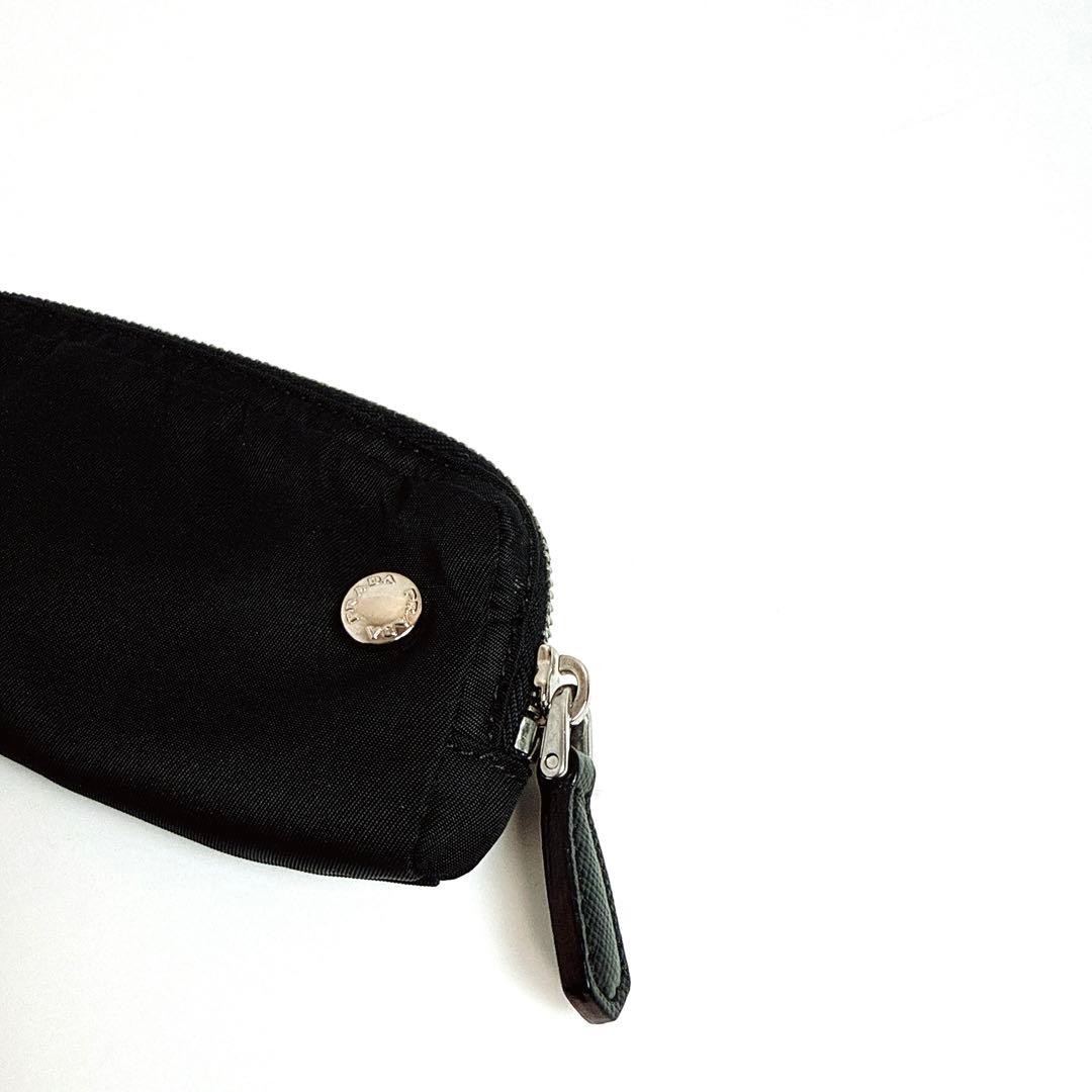 PRADA Black Nylon Logo Triangular Key Ring Mini P… - image 3
