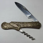 Vintage Coca Cola Bartenders Pocketknife Japan Brass Americana Advertising