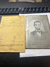 133 Art Etching ENGRAVING COPPER PLATE ABRAHAM LINCOLN  PORTRAIT CLAIM NO CONTRO