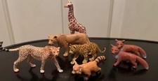 SCHLEICH Wild Life Lot: Leopard, Mtn Lion, Cheetah, Foxes, Red Panda, Giraffe