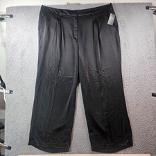 $119 NEW Vince Camuto Dress Pants Women 22w Wide Leg Satin Pleated Front Black