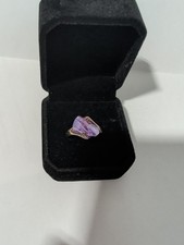 Sterling Silver .925 Gold Tone Purple Stone R...