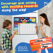 Chore Chart for Kids   Visual Schedule and Reward Chart   Magnetic Board with...