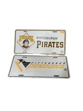 Lot Of Vintage Pittsburgh Penguins And Pirates License Plates.