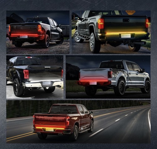 MICTUNING 60"Triple LED Tailgate Light Bar Plug-and-Play w/4-Way Flat Connector - Foto 3 di 3