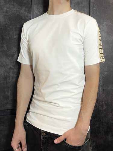 Gucci, Gucci Lampas Embroidered Logos T-shirt Ford Demna Luxury White Size M