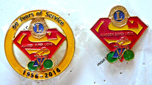 Lions Club Pins - The SUPERman CLUB, 60th Anniversary Pin Plus Magnet