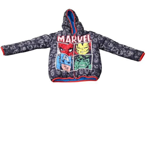 Marvel Avengers Reversible Puffer Jacket Blue Size 6 Kids Winter Coat - Picture 1 of 12