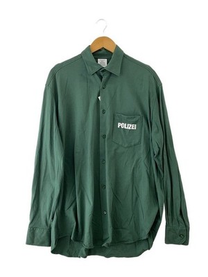 VETEMENTS Long Sleeve Shirt M Cotton GRN UA53SH200G POLIZEI Used