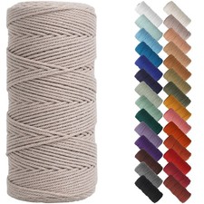 Macrame Cord Pink Gray 2mm x 220 Yards Cotton Rope Yarn Craft Wall Hanging