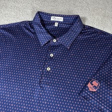 Peter Millar Polo Shirt Men XL Skulls All Over Print Summer Comfort AOP Golf