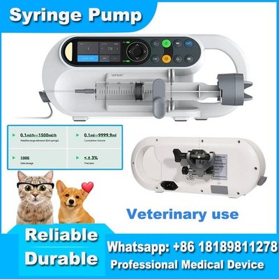 Veterinary Syringe Pump with Auto Detection, 0.1-1500ml/h ±2% Accuracy