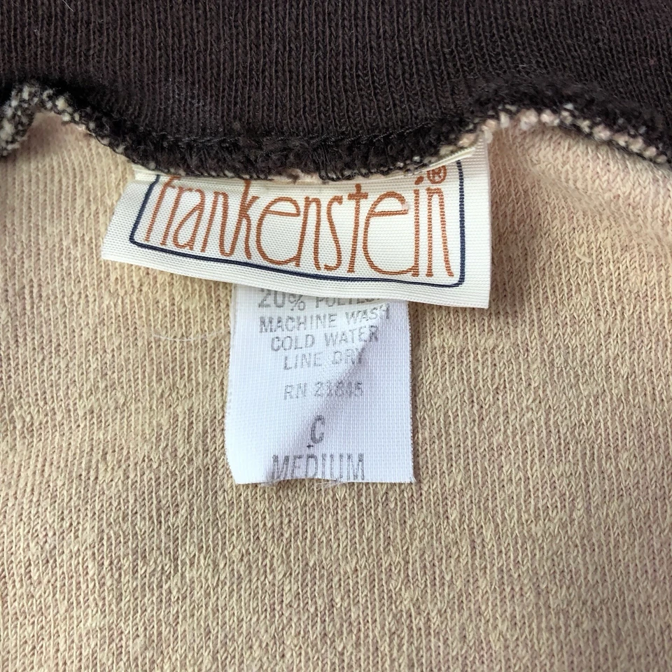 Camisa retro vintage de terciopelo de los años 70 talla mediana crema cuello en V manga larga Foto 3 de 4