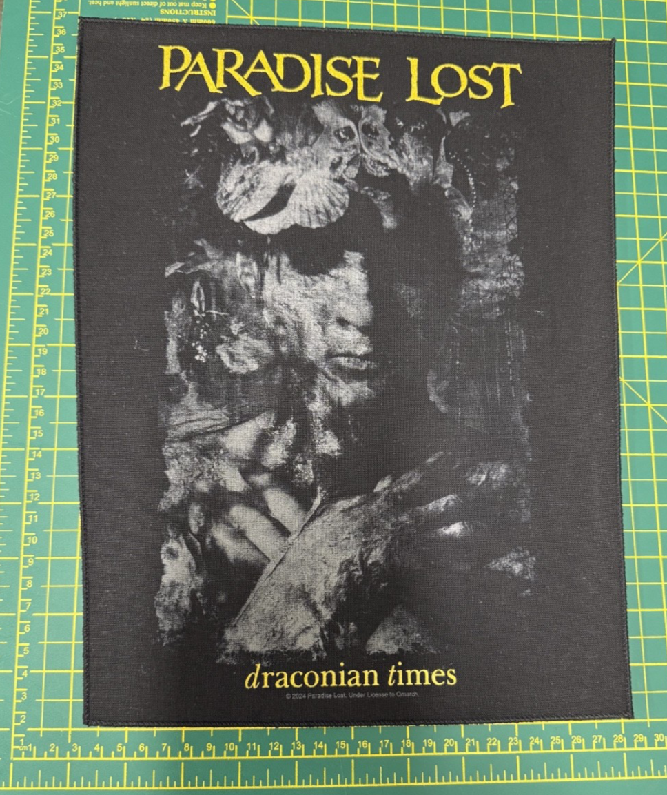 Paradise Lost Draconian Times Large Printed Back Patch Officially Licensed