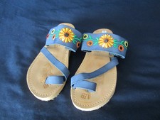 Girls Sunflower Multi Color Genuine Leather Summer Sandals Sz 2