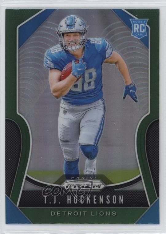 2019 Panini Prizm Rookies Green Prizm TJ Hockenson #364 w5b