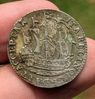 1766 Dutch Netherlands VOC 6 Stuiver Ship Lion Zeeland Silver Coin_b69